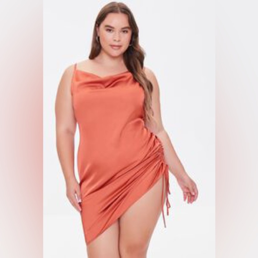 F21 Plus Size Satin Slip Dress